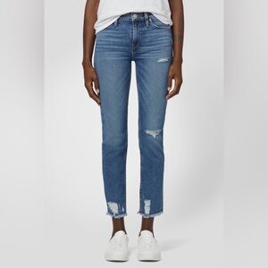 NWT Hudson Jeans Women's Nico mid-rise Distressed crop Jeans Seaglass
